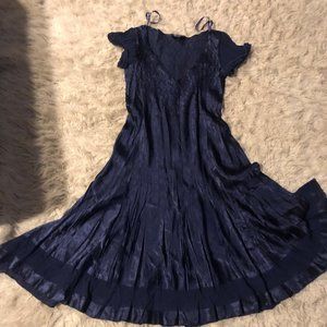 S.L. Fashions Navy Blue Midi Dress